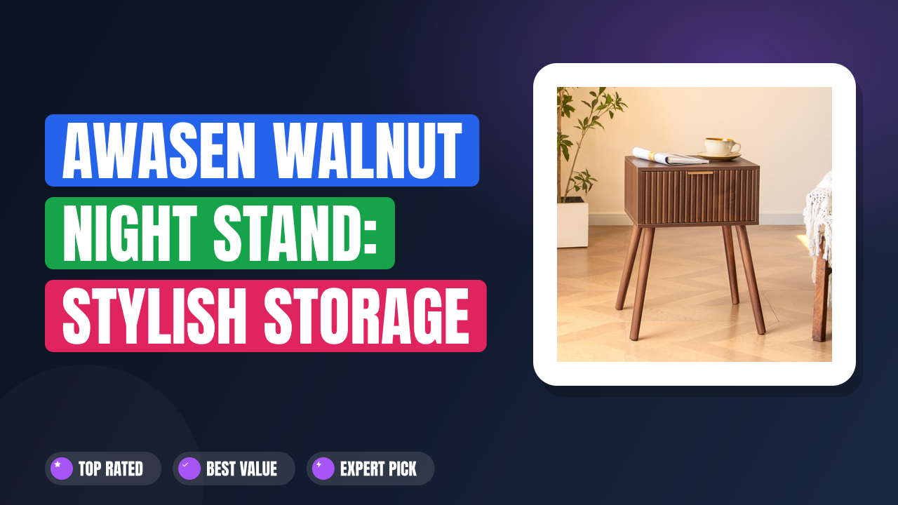 AWASEN Walnut Night Stand: Stylish Storage for Your Bedroom