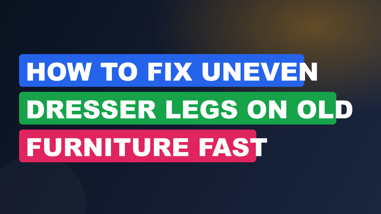 How to Fix Uneven Dresser Legs on Old Furniture Fast