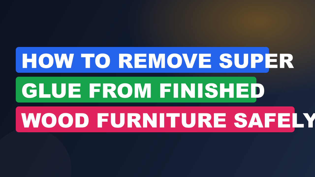 How to Remove Super Glue from Finished Wood Furniture Safely